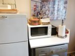 Kitchen: microwave and clothes dryer